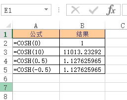 <b>Excel COSH 函数 使用实例教程</b>