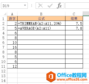 <b>Excel TRIMMEAN 函数 使用实例教程</b>