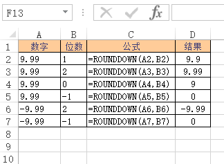 <b>Excel ROUNDDOWN 函数 使用实例教程</b>