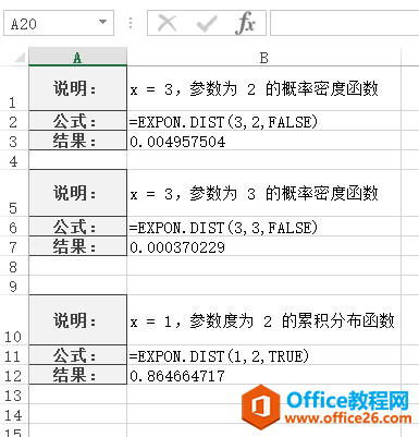 <b>Excel EXPON.DIST 函数 使用实例教程</b>