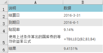 <b>Excel TBILLEQ 函数 使用教程</b>