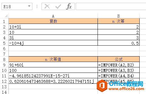 <b>Excel IMPOWER 函数 使用实例教程</b>