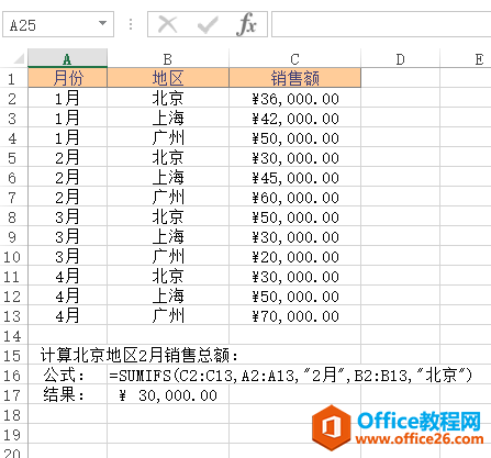 <b>Excel SUMIFS 函数 使用实例教程</b>