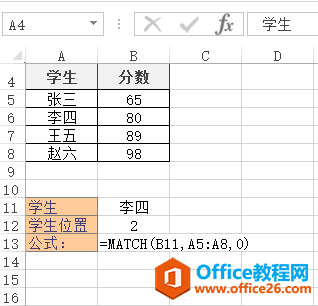 <b>Excel MATCH 函数 使用实例教程</b>