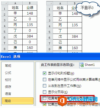 <b>excel不显示0的方法</b>