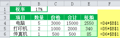 <b>excel中的绝对引用的使用方法，并给出一个相关实例分析excel中的绝对引用、相对引用、混合引用</b>