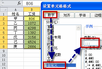 <b>excel 隐藏单元格的方法，通过自定义格式来实现excel隐藏单元格的效果</b>