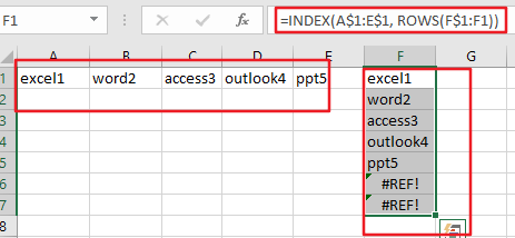 <b>如何使用Excel 2013/2016中的公式将水平行转换为垂直列</b>